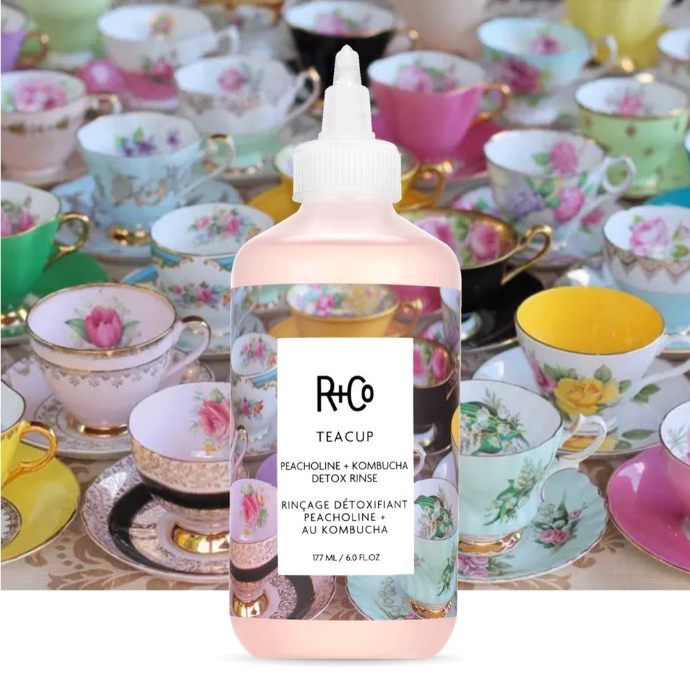 NEW R+Co Teacup Peacholine and kombucha detox rinse 177ml 6.0 fl oz